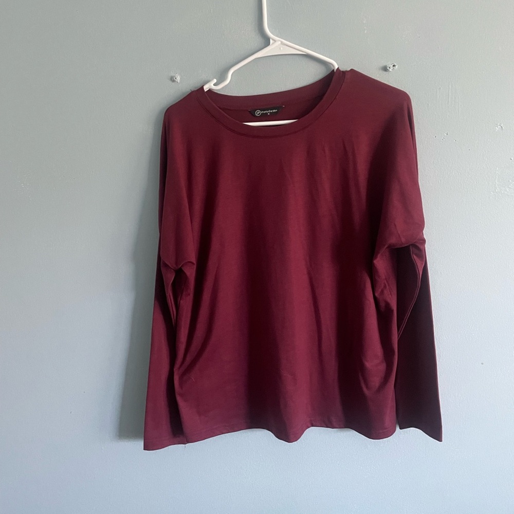 Burgundy Long Sleeve Top